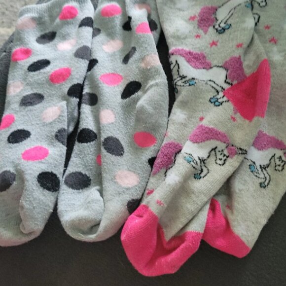 Big kids/womens unicorn and polka dot socks - Picture 1 of 1